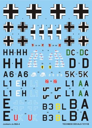 Go to product TECHMOD 72111 - 1:72 Junkers Ju-88 A-4/5
