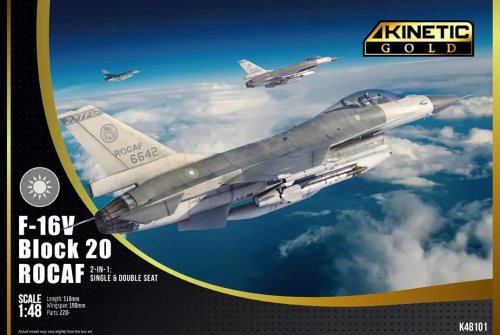 Go to product Kinetic 48101 - 1:48 F-16V Block 20 ROCAF 2 in 1 Single & Double Seat