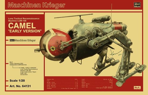 Go to product Hasegawa 64131 - 1:20 LUM-168 Camel Early Version Luna Tactical Reconnaissance Machine