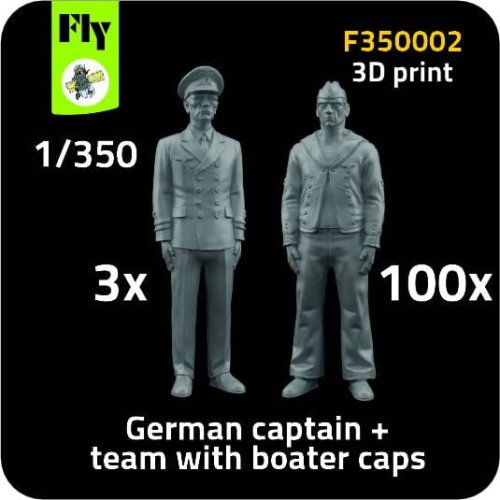 Go to product Fly F350002 - 1:350 3x German captain + 100x sailor with boater caps