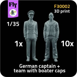 Fly F30002 - 1:35 1x German captain + 10x sailor with boater caps