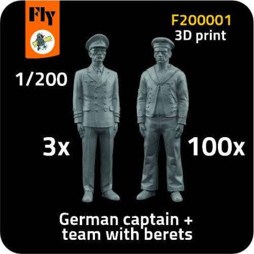 Go to product Fly F200001 - 1:200 3x German captain + 100x sailor with berets