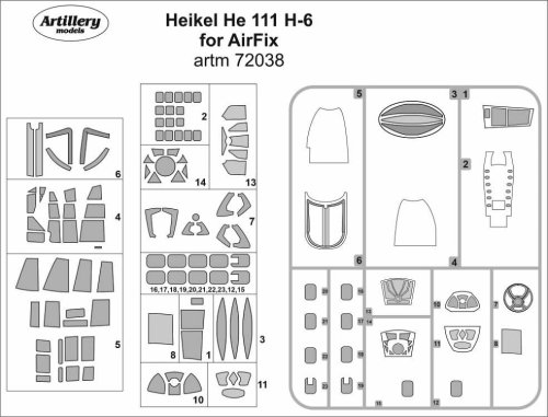 Go to product Fly ARTM72038 - 1:72 Heinkel He 111 H-6 mask for Airfix