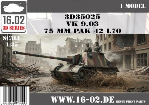 Go to product 16.02 VK3D35025 - 1:35 VK 9.03 75mm PaK 42 L/70