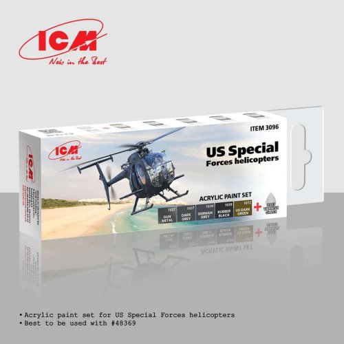 Go to product ICM 3096 - US Special Forces Helicopters paint set