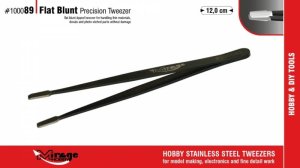 Mirage 100089 - Precision tweezers with wide flat tips, 12 cm