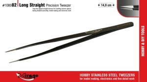 Mirage 100082 - Precision tweezers with straight tips, 14 cm