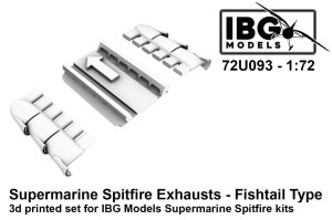 IBG 72U093 - 1:72 Supermarine Spitfire Exhausts Fishtail Type 3D Printed Set