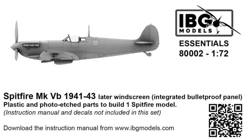 Go to product IBG 80002 - 1:72 Spitfire Mk Vb 1941-43 Later Windscreen integrated bulletproof panel