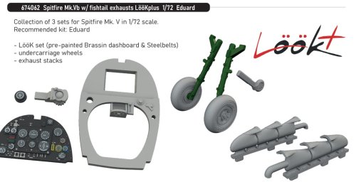 Go to product Eduard 674062 - 1:72 Spitfire Mk.Vb w/ fishtail exhausts LööKplus