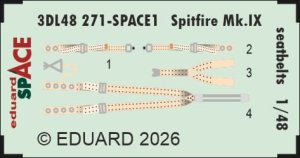 Eduard 3DL48271 - 1:48 Spitfire Mk.IX seatbelts Space 3D Decals