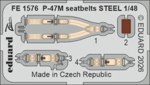 Eduard FE1576 - 1:48 P-47M seatbelts - Steel