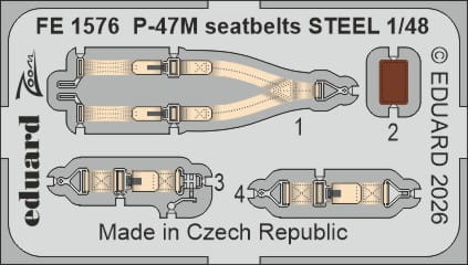 Go to product Eduard FE1576 - 1:48 P-47M seatbelts - Steel
