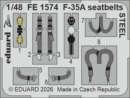 Go to product Eduard FE1574 - 1:48 F-35A seatbelts - Steel
