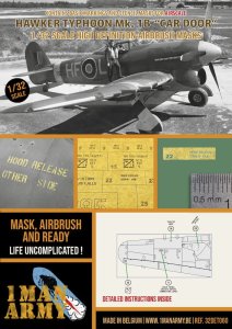 1 Man Army 32DET060 - 1:32 Hawker Typhoon Mk. 1B Car Door - Airscale