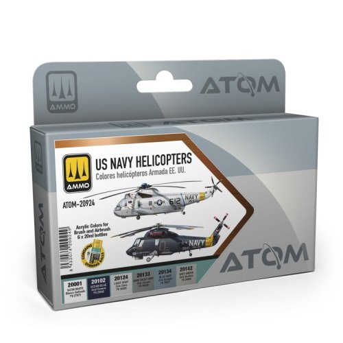 Go to product Ammo Mig 20924 -  Atom US Navy Helicopters paint set