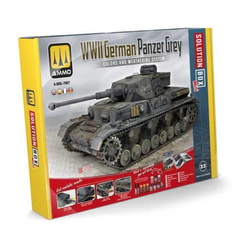 Go to product Ammo Mig 7907 - Solution Box Mini 33 - WWII German Panzer Grey