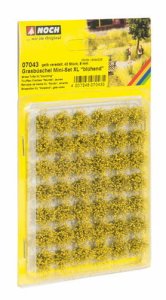 Noch 07043 - XL grass tufts with yellow flowers, 9 mm