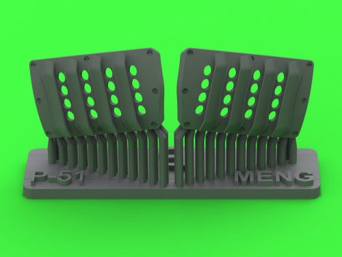 Go to product Master AM-48-194 - 1:48 P-51 Mustang - carburator air filter cover - RAF louvred type - version B for Meng