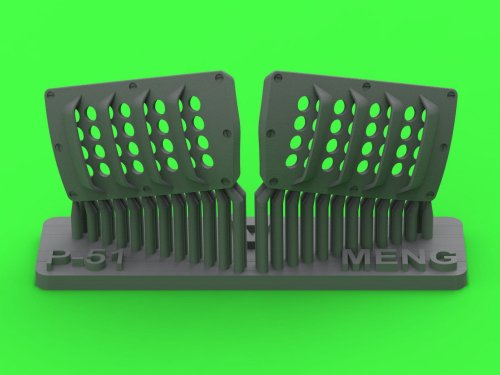 Go to product Master AM-48-193 - 1:48 P-51 Mustang - carburator air filter cover - RAF louvred type - version A for Meng