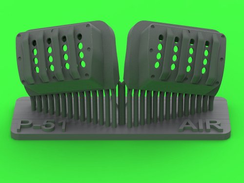 Go to product Master AM-48-191 - 1:48 P-51 Mustang - carburator air filter cover - RAF louvred type - version B for Airfix