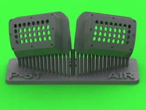 Master AM-48-189 - 1:48 P-51 Mustang - carburator air filter cover - standard holed type for Airfix