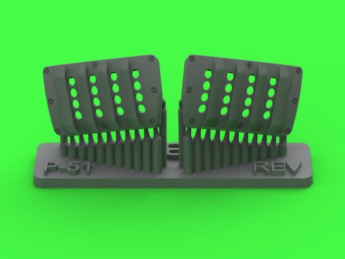 Go to product Master AM-32-141 - 1:32 P-51 Mustang - carburator air filter cover - RAF louvred type - version B for Revell