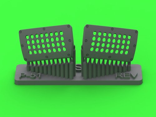 Go to product Master AM-32-139 - 1:32 P-51 Mustang - carburator air filter cover - standard holed type for Revell