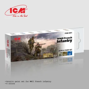 ICM 3091 - WWII French Infantry acrylic paint set