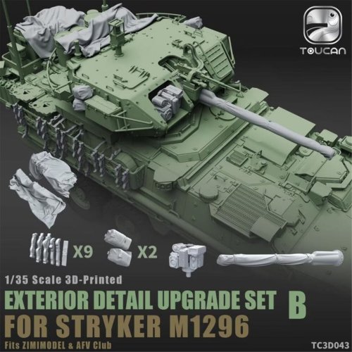 Go to product Zimi Model Toucan TC3D043 - 1:35 3D Printed Exterior Detail Upgrade Set B for Stryker M1296