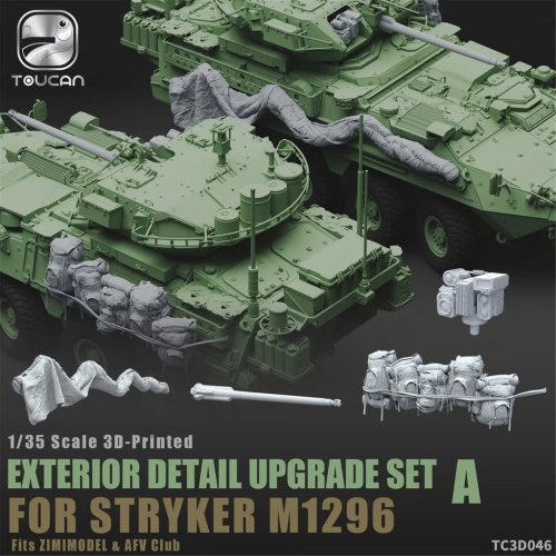 Go to product Zimi Model Toucan TC3D046 - 1:35 3D Printed Exterior Detail Upgrade Set A for Stryker M1296