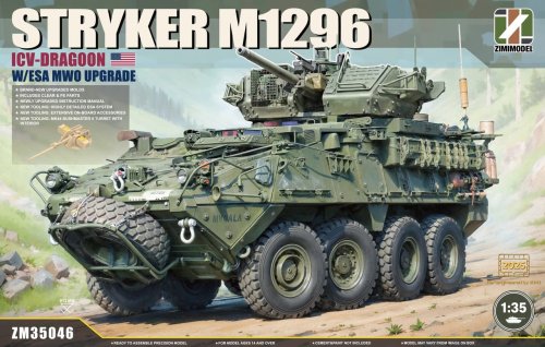 Go to product Zimi Model 35046 - 1:35 Stryker M1296 ICV-Dragoon w/ ESA MWO Upgrade