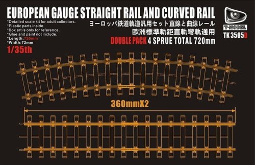 Go to product T-Model TK3505D - 1:35 720 mm European Gauge Straight Rail and Curved Rail