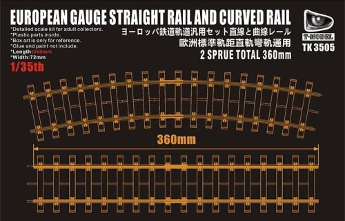 Go to product T-Model TK3505 - 1:35 360 mm European Gauge Straight Rail and Curved Rail
