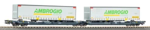 Piko 24635 H0 - T3000e pocket wagon Wascosa with Ambrogio trailers, era VI