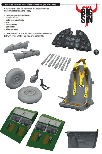 Go to product Eduard SIN648151 - 1:48 Hurricane Mk.IIc w/ fishtail exhausts
