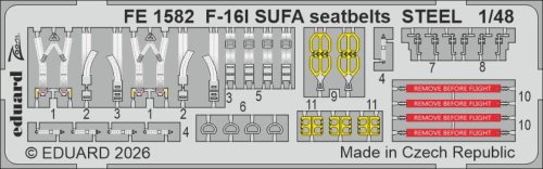 Go to product Eduard FE1582 - 1:48 F-16I SUFA seatbelts - Steel