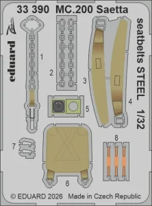 Eduard 33390 - 1:32 MC.200 Saetta seatbelts - Steel