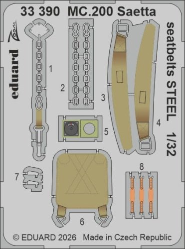 Go to product Eduard 33390 - 1:32 MC.200 Saetta seatbelts - Steel
