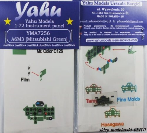 Go to product YAHU YMA7256 - 1:72 A6M3 - Instrument Panel