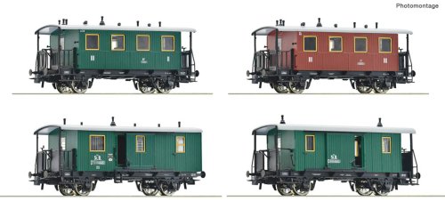 Go to product Roco 6200190 H0 - Set of four kkStB passenger coaches for local train service, era I