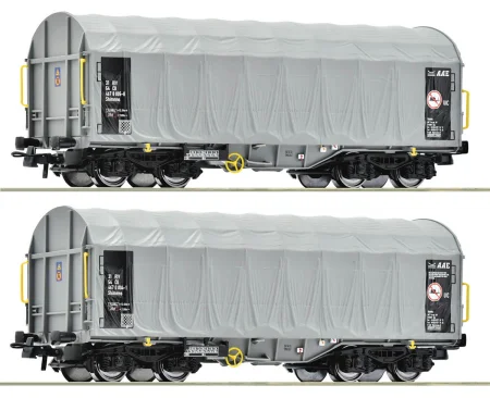 Roco 6600144 H0 - Zestaw 2 wagonów towarowych z plandeką typu Shimmns, CD, ep.V-VI