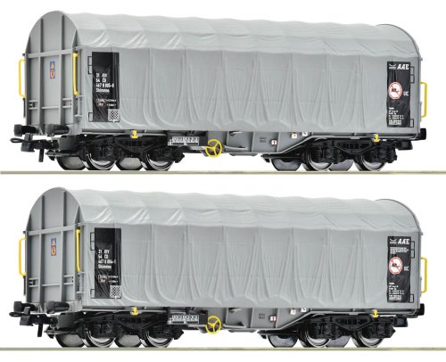 Go to product Roco 6600144 H0 - Set of two Shimmns sliding tarpaulin freight wagons ČD Era V–VI