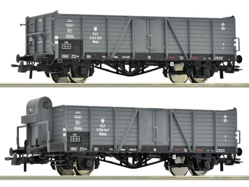 Go to product Roco 6600216 H0 - Set of 2 open freight wagons type Wddo(h) PKP epoch III