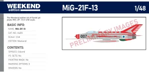 Preorder - Eduard 84213 - 1:48 MiG-21F-13