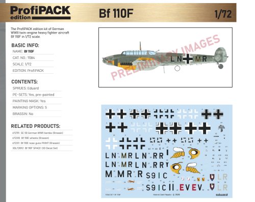 Go to product Preorder - Eduard 7084 - 1:72 Bf 110F