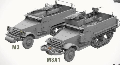 Go to product Preorder - Andy's Hobby Headquarters AHHQ-35001 - 1:35 M3 / M3A1 U.S. WWII Halftrack Double Combo