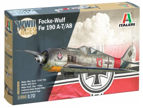 Go to product Italeri 1490 - 1:72 Focke Wulf Fw 190 A-7/A-8 WWII Aces