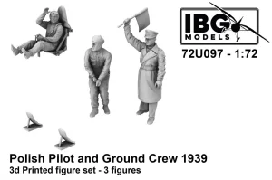 Preorder - IBG 72U097 - 1:72 Polish pilot and ground crew 1939 - 3D printed figure set