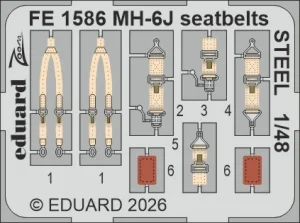 Eduard FE1586 - 1:48 MH-6J seatbelts - Steel